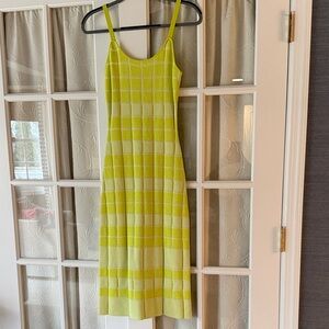 Lime/Yellow Check Knit Slip Dress - SOLID&STRIPED